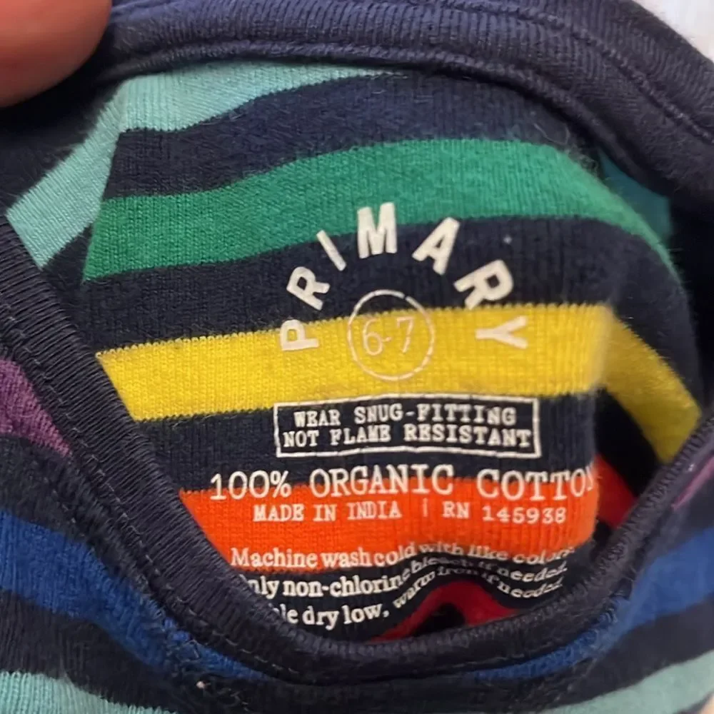 Primary pajama top only rainbow pride stripe black background multiple sizes